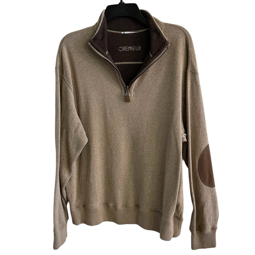 Daniel Cremieux Men's Half Zip Brown Sweater